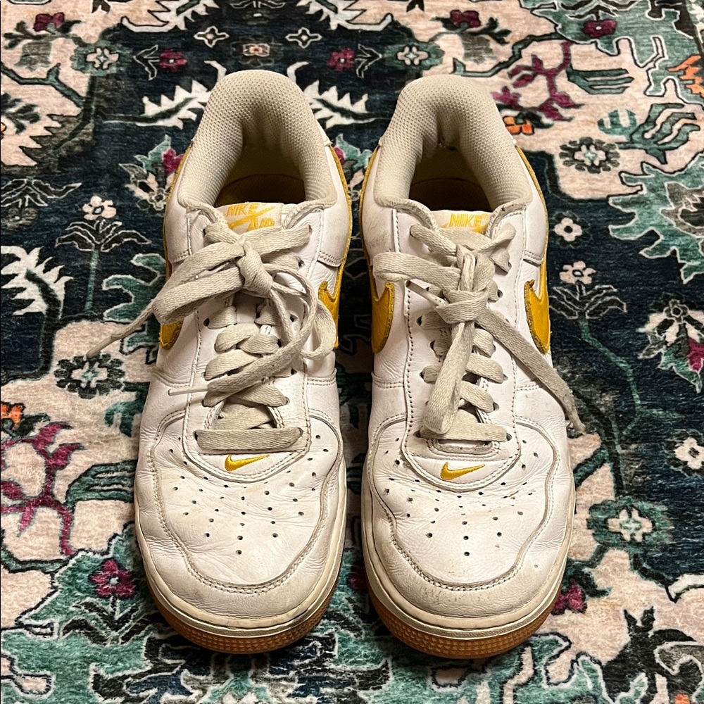 Yellow and White Nike Air Force 1